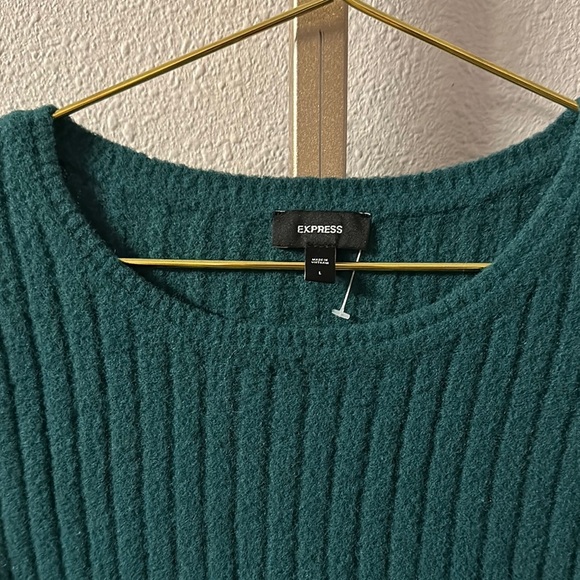 Express Ribbed Knit Sweater Green Size L - Picture 2 of 3